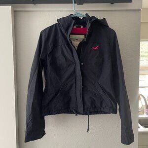 Hollister Navy Blue Cropped Windbreaker Jacket